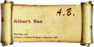 Albert Bea névjegykártya